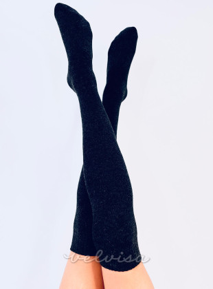 Calzini sopra il ginocchio in lana antracite