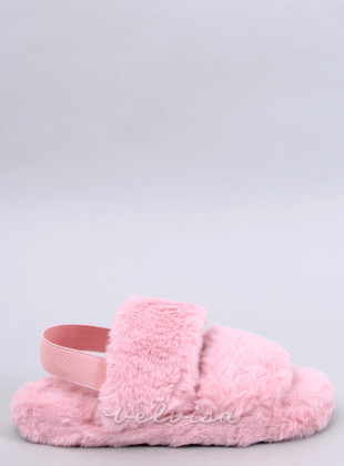 Svijetlo ružičaste papuče s gumenom trakom
