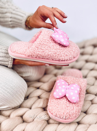 Pantofole per bambini rosa con fiocco