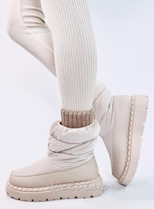 Krem prošivene cipele za snijeg s platformom