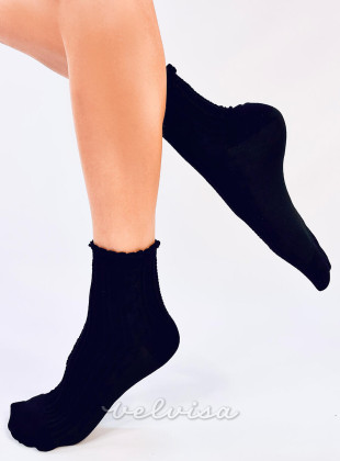 Crne ženske čarape s naborima