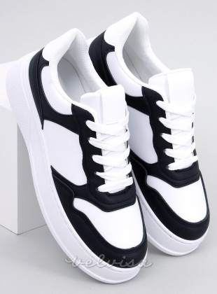 Sneakers con suola alta bianco/nero