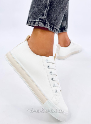 Sneakers in ecopelle CELIA bianco/beige