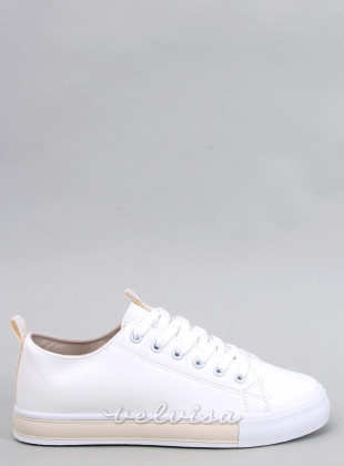Sneakers in ecopelle CELIA bianco/beige