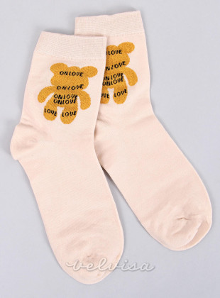 Krem čarape ON LOVE