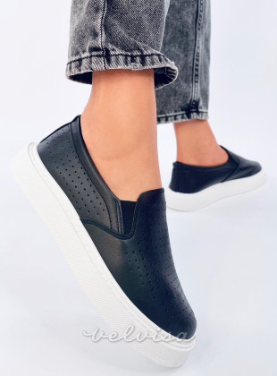 Sneakers slip-on traforate nere