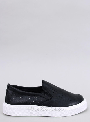 Sneakers slip-on traforate nere