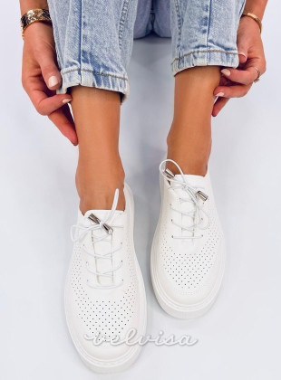 Sneakers da donna traforate bianche