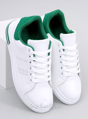 Sneakers con tacco nascosto bianco/verde