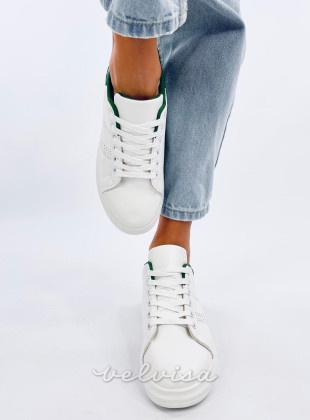 Sneakers con tacco nascosto bianco/verde