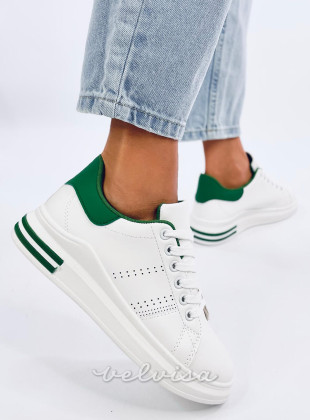 Sneakers con tacco nascosto bianco/verde