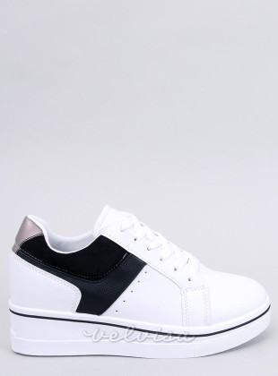 Sneakers da donna con tacco nascosto bianco/nero