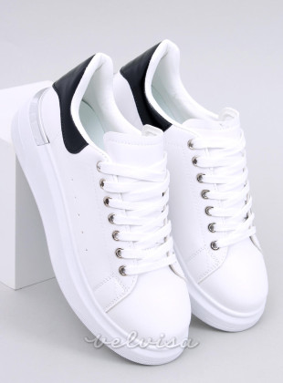 Sneakers con dettaglio argento bianco/nero