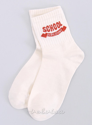 Bež pamučne čarape SCHOOL