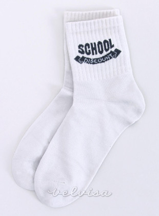 Sive pamučne čarape SCHOOL