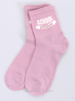 Ružičaste pamučne čarape SCHOOL