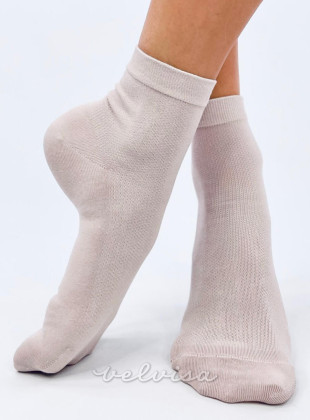Svijetlo ružičaste glatke čarape bez uzorka