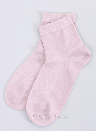 Svijetlo ružičaste glatke čarape bez uzorka