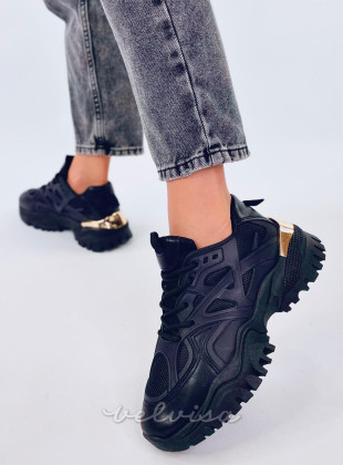 Sneakers nere con dettaglio oro