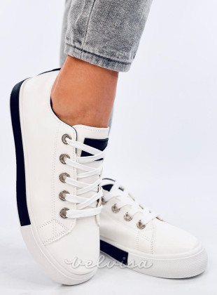 Sneakers SABINE in ecopelle bianco/nero