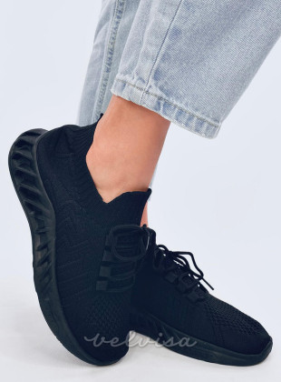 Sneakers realizzate in tessuto elastico nere