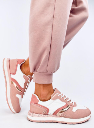 Sneakers rosa con dettaglio metallico