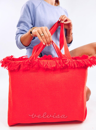 Narančasta torba za plažu s resicama