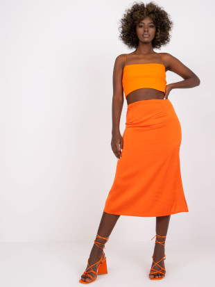 Gonna midi elegante in arancione