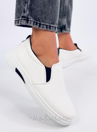 Sneakers slip-on bianche/nere