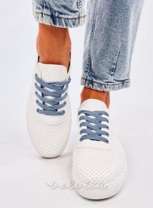 Sneakers traforate bianco/babyblue