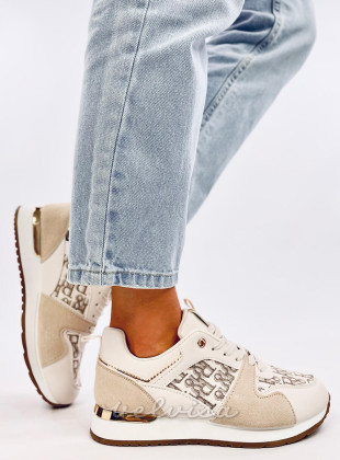 Sneakers con stampa bianco/beige