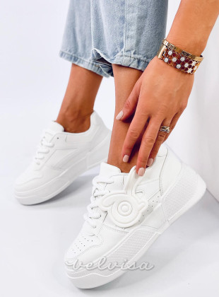 Sneakers bianche sulla piattaforma ALLWHITE