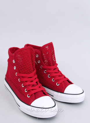 Sneakers rosse alte traforate