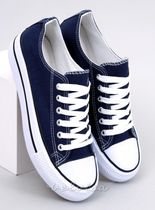 Sneakers basse in tela blu scuro