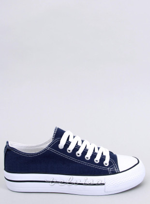 Sneakers basse in tela blu scuro