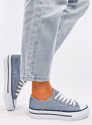 Sneakers basse in tela blu chiaro