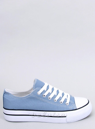 Sneakers basse in tela blu chiaro