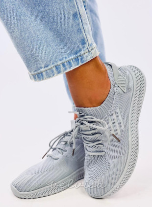 Sneakers sportive da donna in tessuto grigie