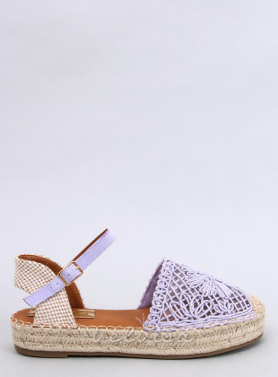 Espadrillas lilla con tomaia in pizzo