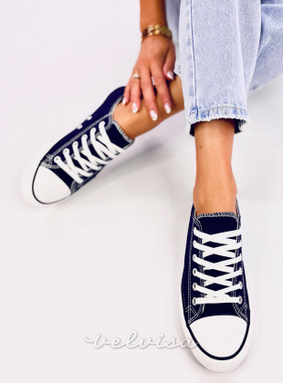 Sneakers classiche basse in tela blu scuro