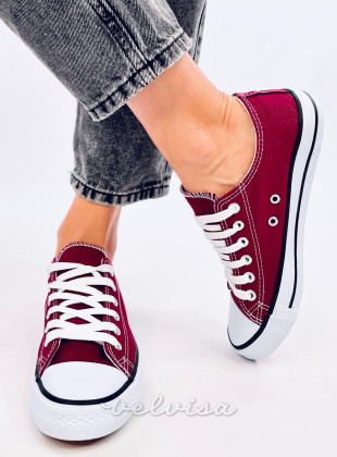 Sneakers classiche basse in tela bordeaux