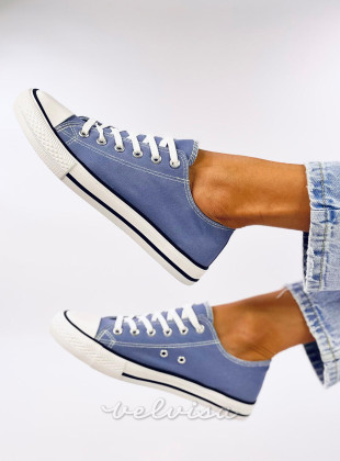 Sneakers classiche basse in tela blu chiaro