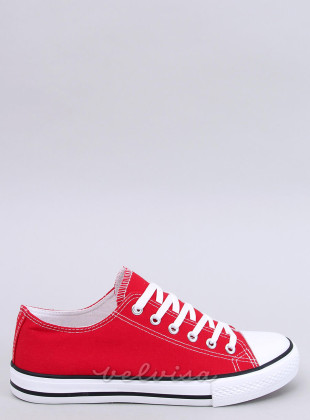 Sneakers classiche basse in tela rosse