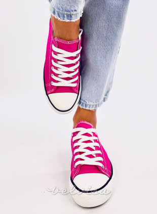 Sneakers classiche basse in tela rosa