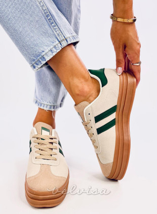 Sneakers da donna beige/verde