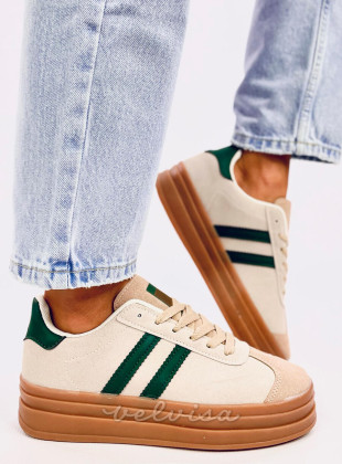 Sneakers da donna beige/verde