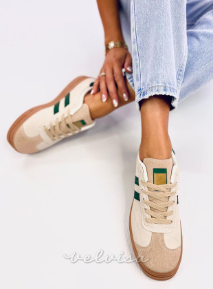 Sneakers da donna beige/verde