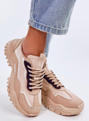 Sneakers da donna beige