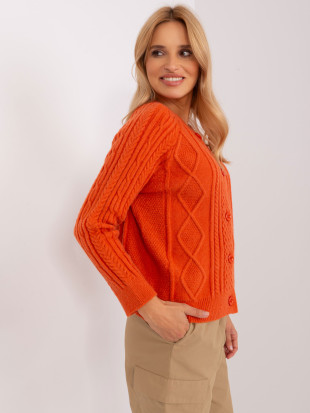 Maglione arancione da donna con bottoni