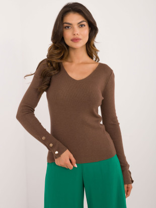 Maglione marrone a maniche lunghe